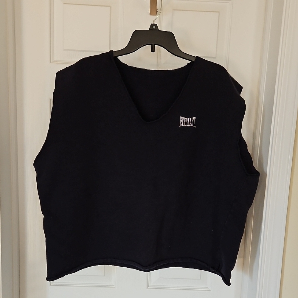 💪Authentic Vintage Everlast Black Sleeveless Sweatshirt Size XXL Y2K 💪